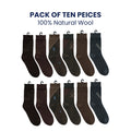 Pack of 10 Premium Wool Socks – 100% Natural Wool, Comfortable and Warm