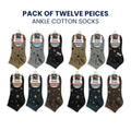 Pack of 12 Easyway Ankle Cotton Socks – Stylish and Comfortable, Polka Dot Design